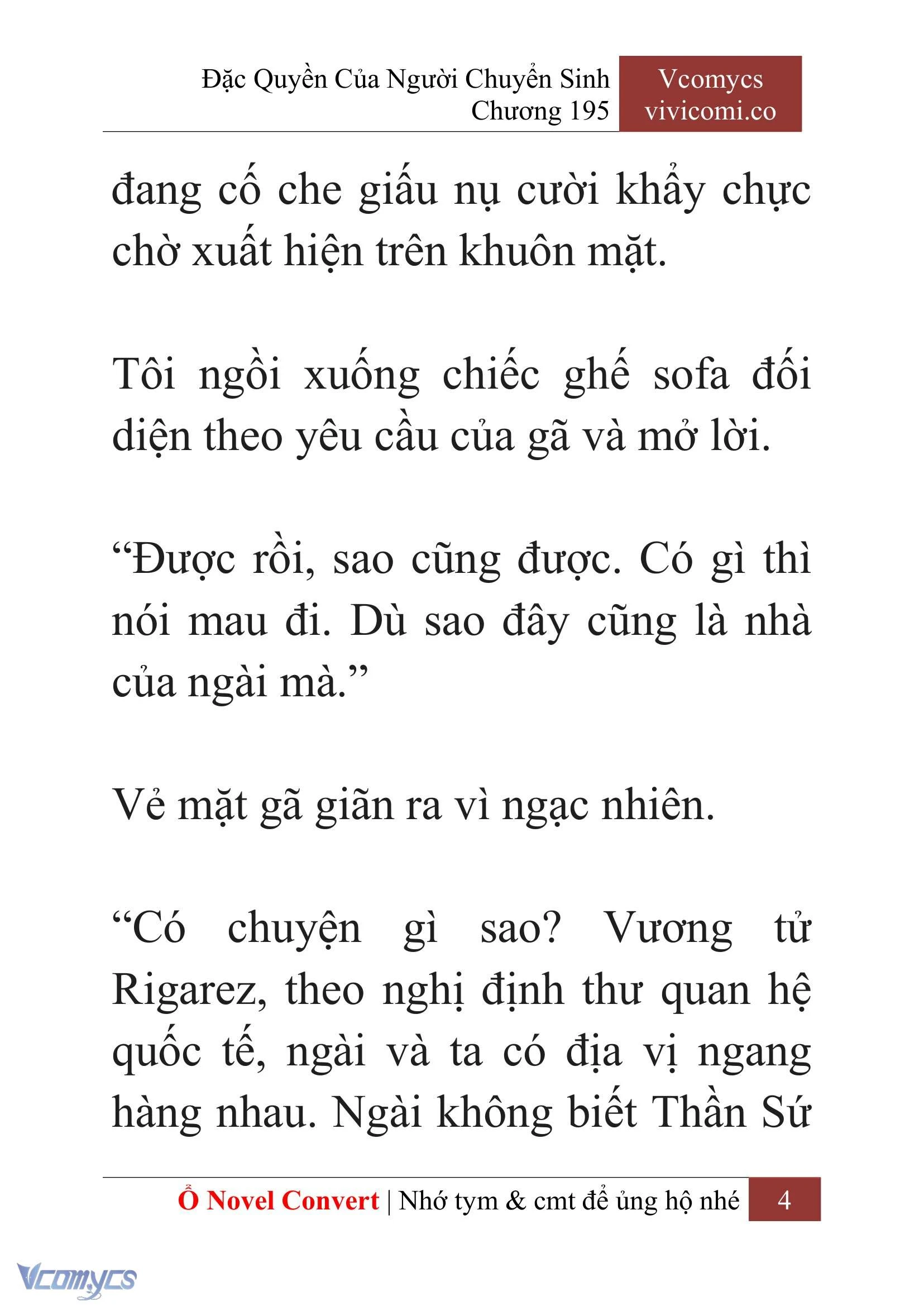 [Novel] Đặc Quyền Của Người Chuyển Sinh Chapter  195 - 7