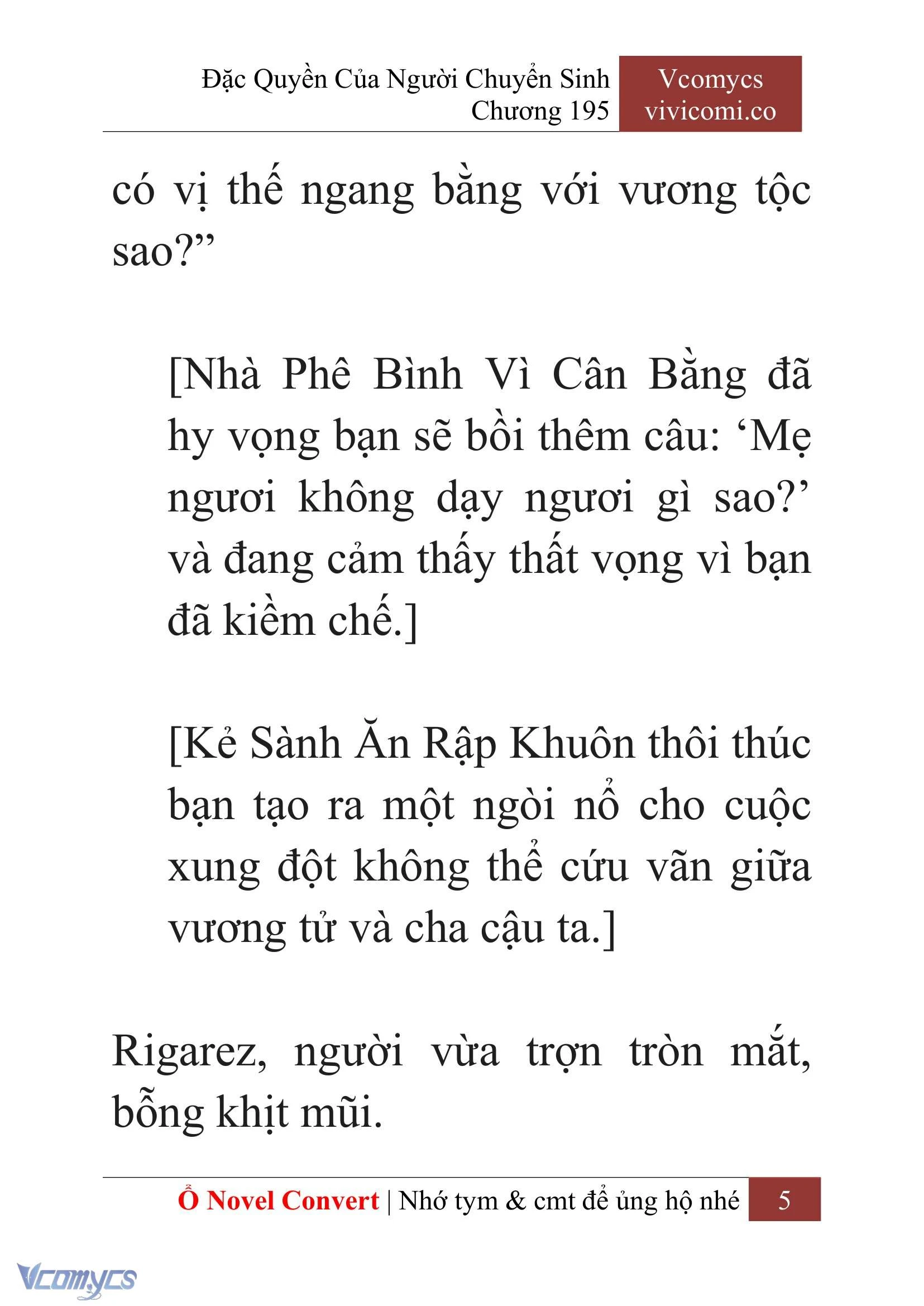 [Novel] Đặc Quyền Của Người Chuyển Sinh Chapter  195 - 8