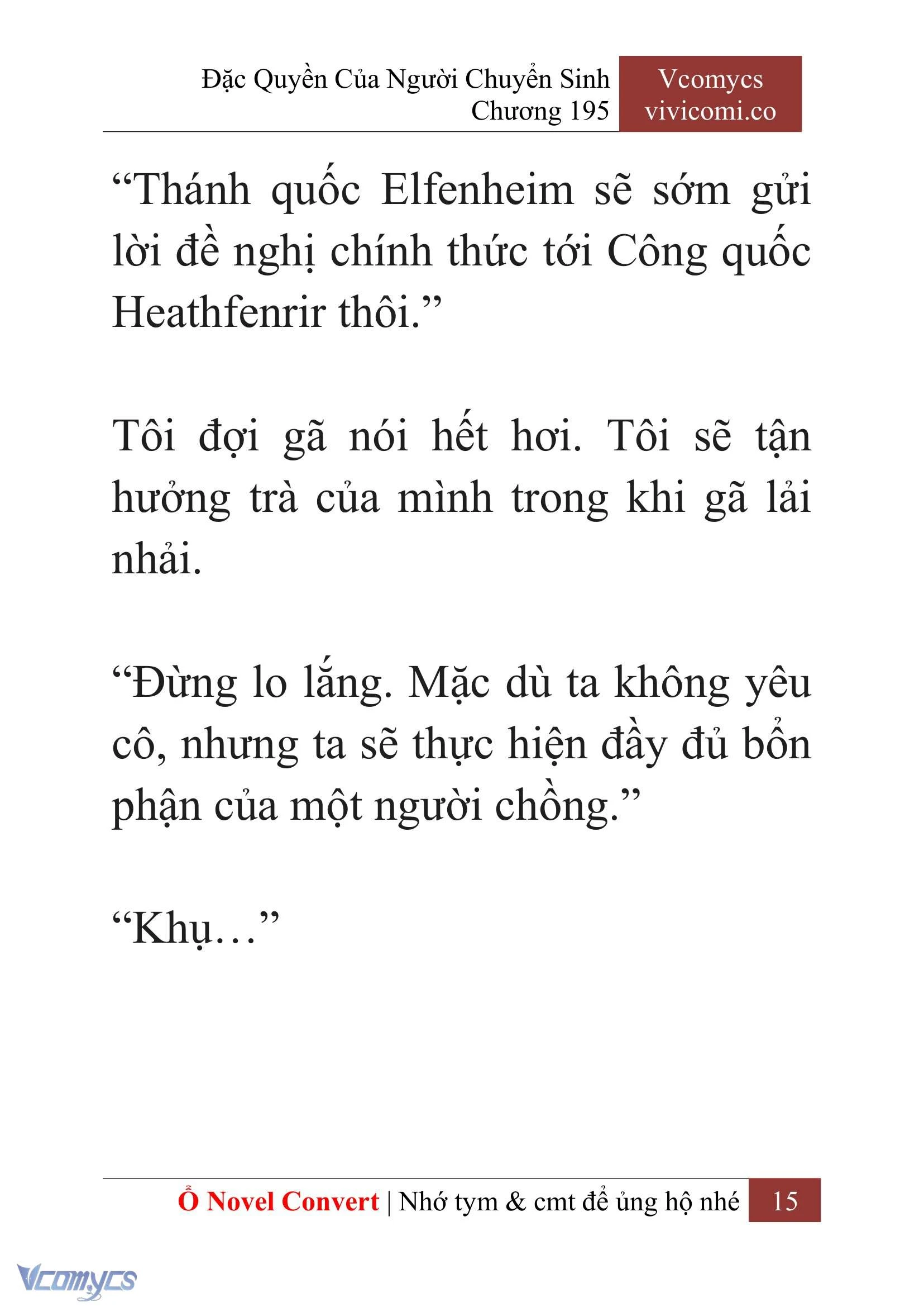 [Novel] Đặc Quyền Của Người Chuyển Sinh Chapter  195 - 18