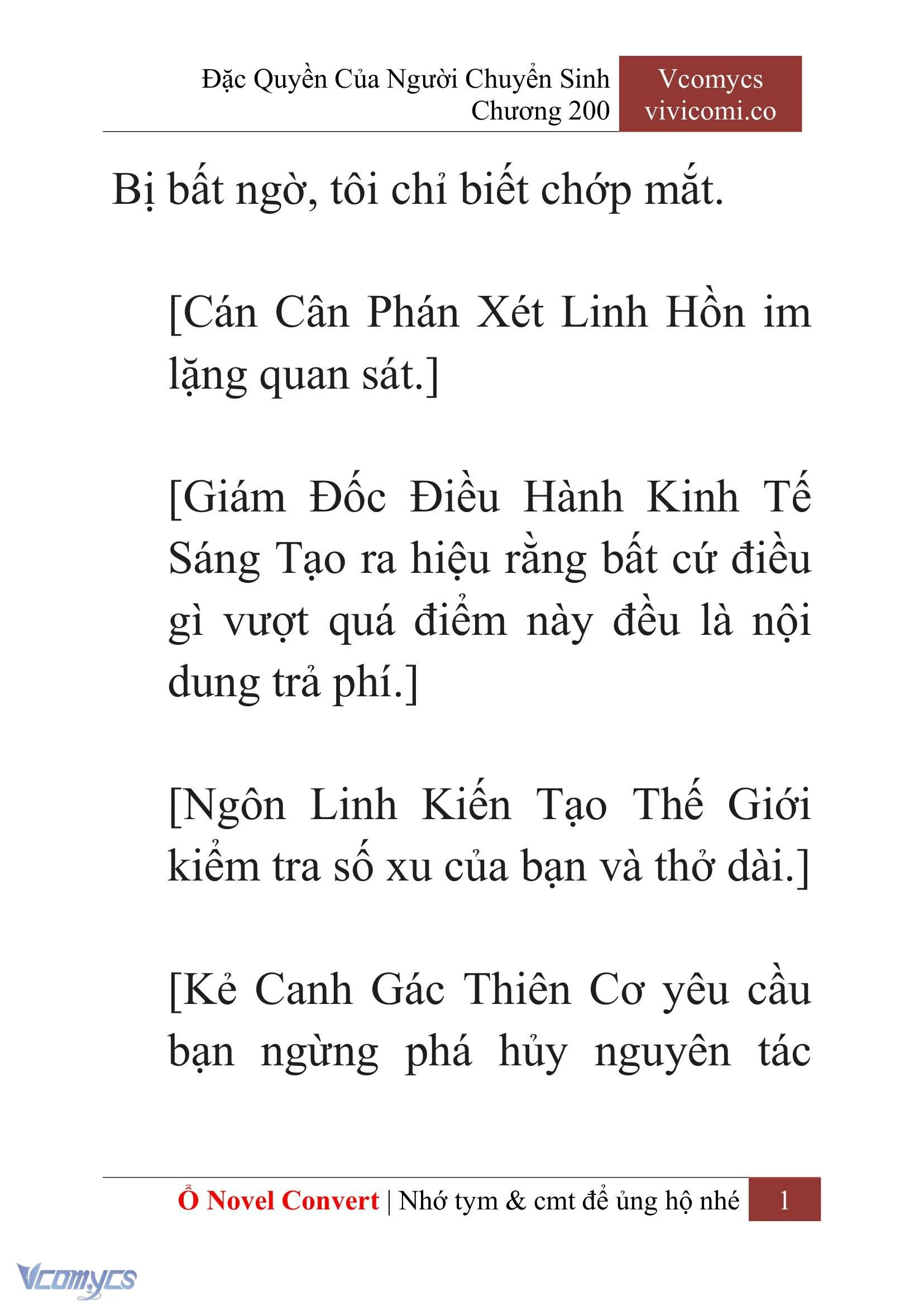 [Novel] Đặc Quyền Của Người Chuyển Sinh Chapter  200 - 4
