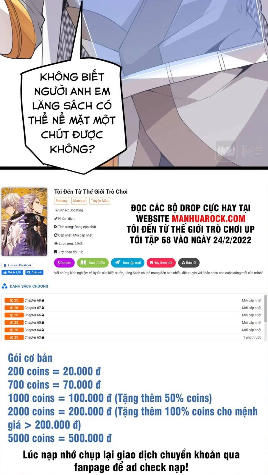 Tôi Đến Từ Thế Giới Trò Chơi Chapter 37 - 90