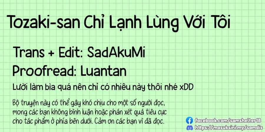 Tozaki-San Chỉ Lạnh Lùng Với Tôi Chapter 1 - 28